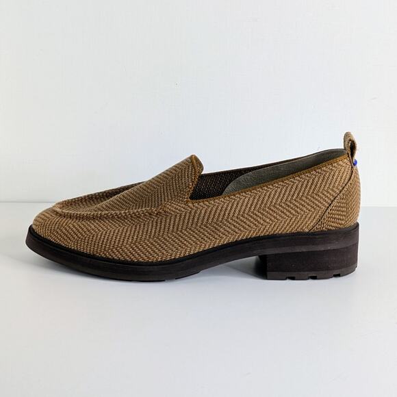 Rothy's Lug Loafer 11.5 Teak Herringbone Washable Recycled Platform - Picture 1 of 15